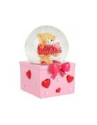Toi-Toys Glob mare zapada din sticla ursulet love TT35333A