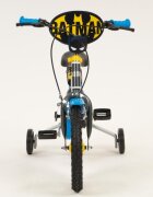TOIMSA Bicicleta copii Batman 14 inch cu roti ajutatoare si sticluta de apa cu suport scaun si ghidon reglabile pe inaltime frana de mana pe ambele roti anvelope cu profil gros