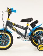 TOIMSA Bicicleta copii Batman 14 inch cu roti ajutatoare si sticluta de apa cu suport scaun si ghidon reglabile pe inaltime frana de mana pe ambele roti anvelope cu profil gros
