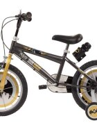 TOIMSA Bicicleta copii Batman 16 inch cu roti ajutatoare si sticluta de apa cu suport de la 5 ani inaltimea 110-120 cm scaun si ghidon reglabile pe inaltime scut frontal