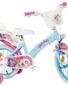 TOIMSA Bicicleta copii My Little Pony 14 inch varsta 4-6 ani inaltimea 100-110 cm cos frontal si scaun pentru papusi frana de mana pe ambele roti scaun reglabil roti ajutatoare detasabile