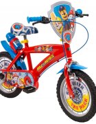 TOIMSA Bicicleta copii Paw Patrol Boy Red 14 inch cu roti ajutatoare si sticluta de apa cu suport scaun si ghidon reglabile pe inaltime frana de mana pe ambele roti anvelope cu profil gros