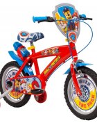 TOIMSA Bicicleta copii Paw Patrol Boy Red 14 inch cu roti ajutatoare si sticluta de apa cu suport scaun si ghidon reglabile pe inaltime frana de mana pe ambele roti anvelope cu profil gros