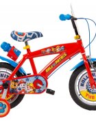 TOIMSA Bicicleta copii Paw Patrol Boy Red 14 inch cu roti ajutatoare si sticluta de apa cu suport scaun si ghidon reglabile pe inaltime frana de mana pe ambele roti anvelope cu profil gros