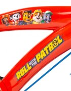 TOIMSA Bicicleta copii Paw Patrol Red 16 inch cu roti ajutatoare si sticluta de apa cu suport anvelope cu profil gros scaun si ghidon reglabile pe inaltime frana de mana pe ambele roti