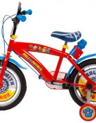 TOIMSA Bicicleta copii Paw Patrol Red 16 inch cu roti ajutatoare si sticluta de apa cu suport anvelope cu profil gros scaun si ghidon reglabile pe inaltime frana de mana pe ambele roti