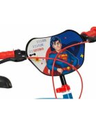 TOIMSA Bicicleta copii Superman 14 inch cu roti ajutatoare si sticluta de apa cu suport scaun si ghidon reglabile pe inaltime frana de mana pe ambele roti anvelope cu profil gros