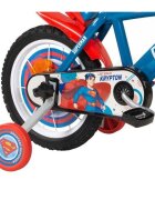 TOIMSA Bicicleta copii Superman 14 inch cu roti ajutatoare si sticluta de apa cu suport scaun si ghidon reglabile pe inaltime frana de mana pe ambele roti anvelope cu profil gros