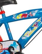 TOIMSA Bicicleta copii Superman 16 inch cu roti ajutatoare si sticluta de apa cu suportde la 5 ani inaltimea recomandata intre 110-120 cm scaun si ghidon reglabile pe inaltime