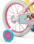 TOIMSA Bicicleta pentru copii Barbie 16 inch cu roti ajutatoare cos frontal si scaun pentru papusi