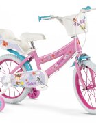 TOIMSA Bicicleta pentru copii Fantasy Walk 16 inch cu roti ajutatoare cos frontal si scaun pentru papusi
