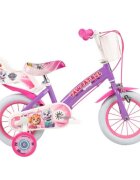 TOIMSA Bicicleta pentru copii Paw Patrol Girl 12 inch inaltime utilizator 85-100 cm roti ajutatoare cos frontal scaunel pentru papusa