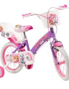 TOIMSA Bicicleta pentru copii Paw Patrol Girl 14 inch inaltime utilizator 105-117 cm roti ajutatoare cos frontal scaunel pentru papusa