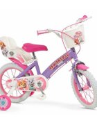 TOIMSA Bicicleta pentru copii Paw Patrol Girl 14 inch inaltime utilizator 105-117 cm roti ajutatoare cos frontal scaunel pentru papusa
