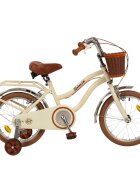 TOIMSA Bicicleta pentru copii Vintage Beige 16 inch cu roti ajutatoare cos si portbagaj inaltime utilizator 100-120 cm