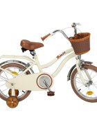 TOIMSA Bicicleta pentru copii Vintage Beige 16 inch cu roti ajutatoare cos si portbagaj inaltime utilizator 100-120 cm