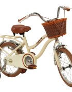 TOIMSA Bicicleta pentru copii Vintage Beige 16 inch cu roti ajutatoare cos si portbagaj inaltime utilizator 100-120 cm