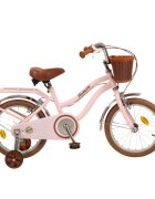 TOIMSA Bicicleta pentru copii Vintage Pink 16 inch cu roti ajutatoare cos si portbagaj inaltime utilizator 100-120 cm
