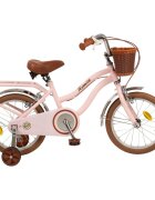 TOIMSA Bicicleta pentru copii Vintage Pink 16 inch cu roti ajutatoare cos si portbagaj inaltime utilizator 100-120 cm