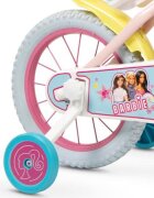 TOIMSA Bicicleta pentru fetite Barbie 14 inch cu roti ajutatoare 2 cosulete frana de mana pe ambele roti scaun si ghidon reglabile pe inaltime