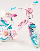 TOIMSA Bicicleta pentru fetite Paw Patrol Girl 14 inch cu roti ajutatoare 2 cosulete frana de mana pe ambele roti scaun si ghidon reglabile pe inaltime
