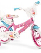 TOIMSA Bicicleta pentru fetite Peppa Pig Pink 14 inch cu roti ajutatoare 2 cosulete frana de mana pe ambele roti scaun si ghidon reglabile pe inaltime