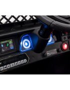 Toyota Masinuta electrica pentru copii FJ Cruiser 4x4 negru 90W cu telecomanda sunete suspensii lumini panou audio scaun piele si roti din spuma Eva