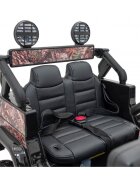 Toyota Masinuta electrica pentru copii FJ Cruiser 4x4 negru 90W cu telecomanda sunete suspensii lumini panou audio scaun piele si roti din spuma Eva