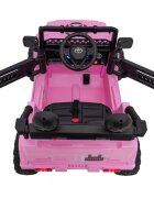 Toyota Masinuta electrica pentru copii FJ Cruiser 4x4 roz 90W cu telecomanda sunete suspensii lumini panou audio scaun piele si roti din spuma Eva