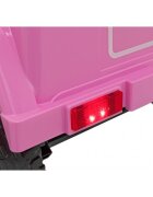 Toyota Masinuta electrica pentru copii FJ Cruiser 4x4 roz 90W cu telecomanda sunete suspensii lumini panou audio scaun piele si roti din spuma Eva