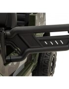 Toyota Masinuta electrica pentru copii FJ Cruiser 4x4 verde 90W cu telecomanda sunete suspensii lumini panou audio scaun piele si roti din spuma Eva
