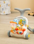 Toyz by Caretero Antepremergator muzical 2in1 transformabil in masuta cu activitati Toyz Spark Grey