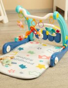 Toyz by Caretero Antepremergator transformabil 2in1 cu panou muzical si Salteluta de joaca Blue