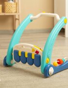 Toyz by Caretero Antepremergator transformabil 2in1 cu panou muzical si Salteluta de joaca Blue
