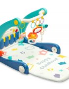 Toyz by Caretero Antepremergator transformabil 2in1 cu panou muzical si Salteluta de joaca Blue