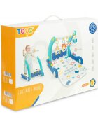 Toyz by Caretero Antepremergator transformabil 2in1 cu panou muzical si Salteluta de joaca Blue