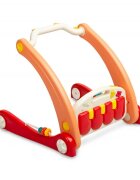 Toyz by Caretero Antepremergator transformabil 2in1 cu panou muzical si Salteluta de joaca Pink