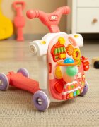 Toyz by Caretero Antepremergator transformabil in vehicul fara pedale multifunctional 5 in 1 cu muzica si lumini Toyz Roz