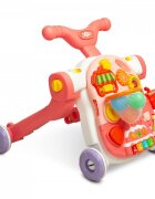 Toyz by Caretero Antepremergator transformabil in vehicul fara pedale multifunctional 5 in 1 cu muzica si lumini Toyz Roz