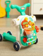Toyz by Caretero Antepremergator transformabil in vehicul fara pedale multifunctional 5 in 1 cu muzica si lumini Toyz Turcoaz