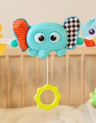 Toyz by Caretero Arcada senzoriala cu jucarii pentru caruciorpatutscaun auto copii Toyz Elephant cu zornaitori oglinda si jucarii gingivale prindere universala