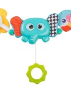 Toyz by Caretero Arcada senzoriala cu jucarii pentru caruciorpatutscaun auto copii Toyz Elephant cu zornaitori oglinda si jucarii gingivale prindere universala