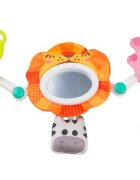 Toyz by Caretero Arcada senzoriala cu jucarii pentru caruciorpatutscaun auto copii Toyz Lion cu zornaitori oglinda si jucarii gingivale prindere universala
