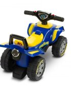 Toyz by Caretero ATV copii fara pedale cu licenta GoodYear Quad Blue spatiu de depozitare volan cu sunete protectie impotriva rasturnarii inaltime pana la sezut 24 cm