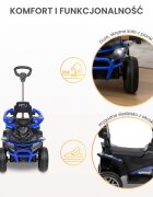 Toyz by Caretero ATV Ride On fara pedale Toyz Movix Blue cu maner parentalbara de protectie detasabilaefecte sonore si luminoaserecomandat de la 24 luni