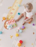 Toyz by Caretero Covoras pliabil multifunctional pentru copii Toyz Fomee City 200x150x1cm cu 2 fete din spuma cifre si litere 3D fara substante nocive antiderapant izolator termic geanta transport inclusa