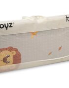 Toyz by Caretero Covoras pliabil multifunctional pentru copii Toyz Fomee Lion 200x150x1cm cu 2 fete din spuma cifre si litere 3D fara substante nocive antiderapant izolator termic geanta transport inclusa