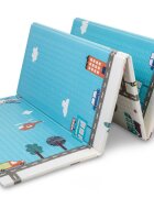 Toyz by Caretero Covoras pliabil multifunctional pentru copii Toyz Fomee Street 200x150x1cm cu 2 fete din spuma cifre si litere 3D fara substante nocive antiderapant izolator termic geanta transport inclusa