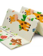 Toyz by Caretero Covoras pliabil multifunctional Toyz pentru copii cu 2 fetedin spuma XPE fara substante nocive antiderapant izolator termic 200x180x1 cm geanta transport inclusa Animals