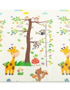 Toyz by Caretero Covoras pliabil multifunctional Toyz pentru copii cu 2 fetedin spuma XPE fara substante nocive antiderapant izolator termic 200x180x1 cm geanta transport inclusa Animals